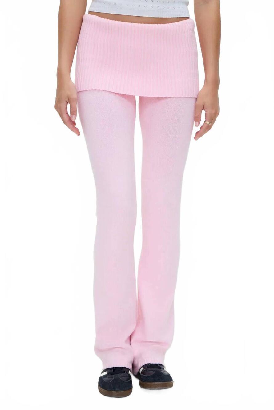 NEW FRANKIES BIKINIS aimee cloud knit pant in cozy pink